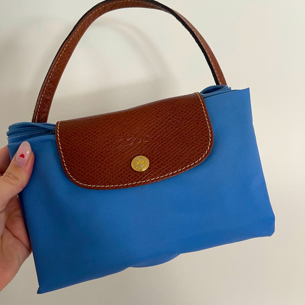 Longchamp Le Pliage Handle Bag in Blue